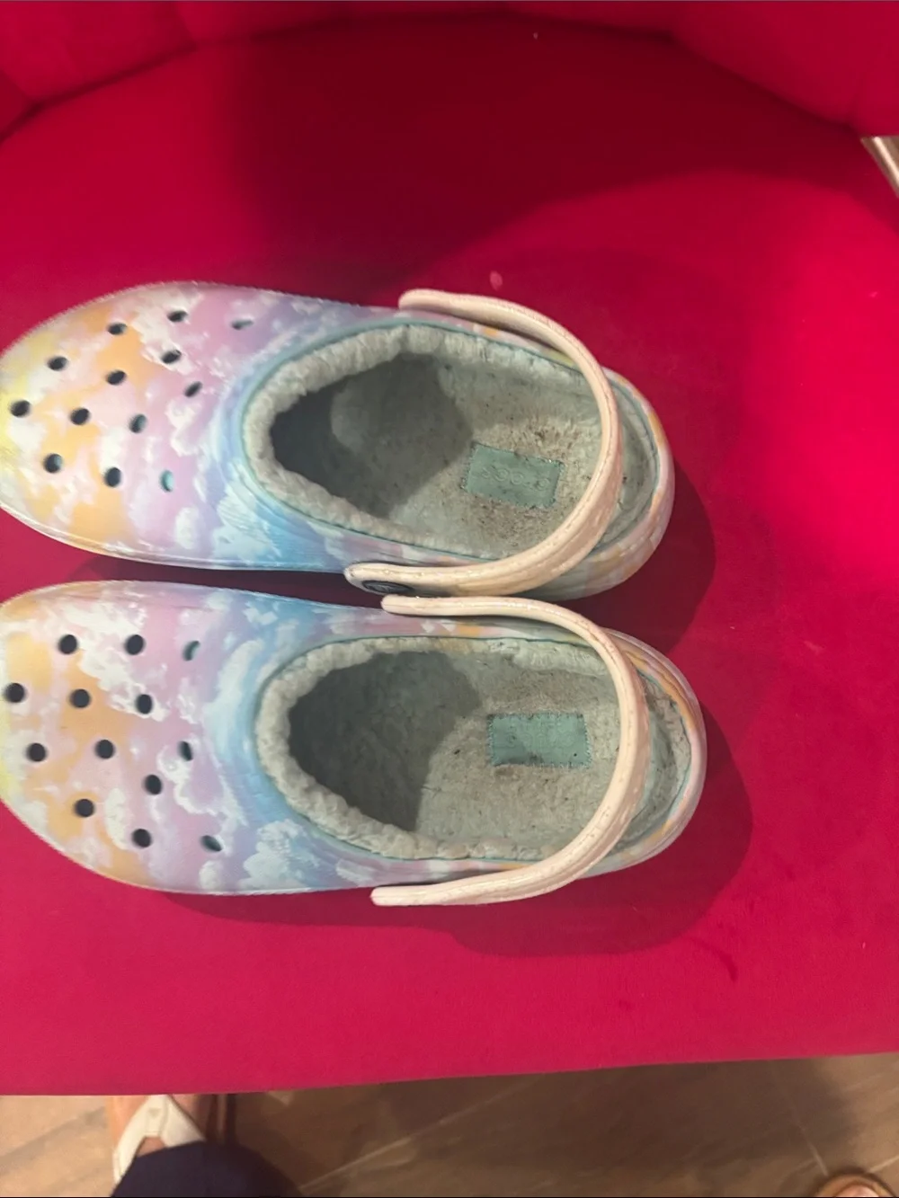 Kids Tie-Dye Clog Shoes in Pastel Rainbow